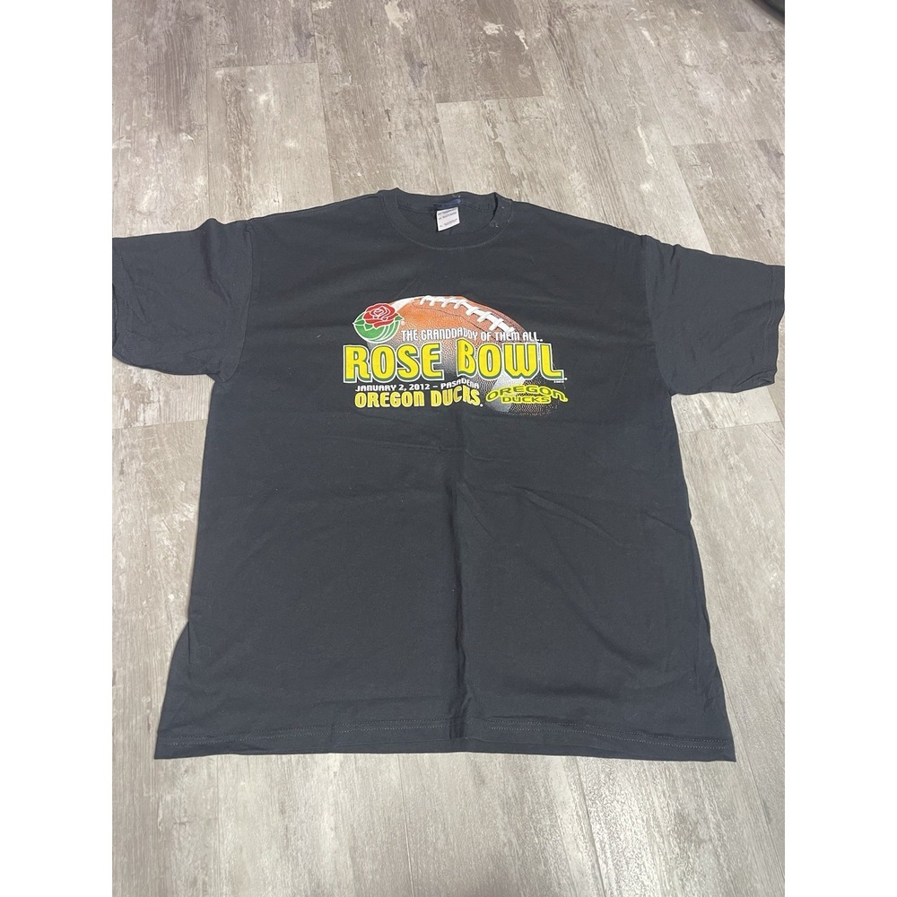 Oregon Ducks 2012 Rose Bowl NCAA Football Black T-Shirt Size Mens XL Nice